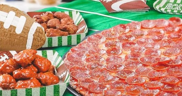 Pizza and wings for super bowl sunday