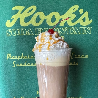 Chocolate Caramel Coffee Float: “The Triple C Float” (Hook's Drug Store Museum and Soda Fountain)