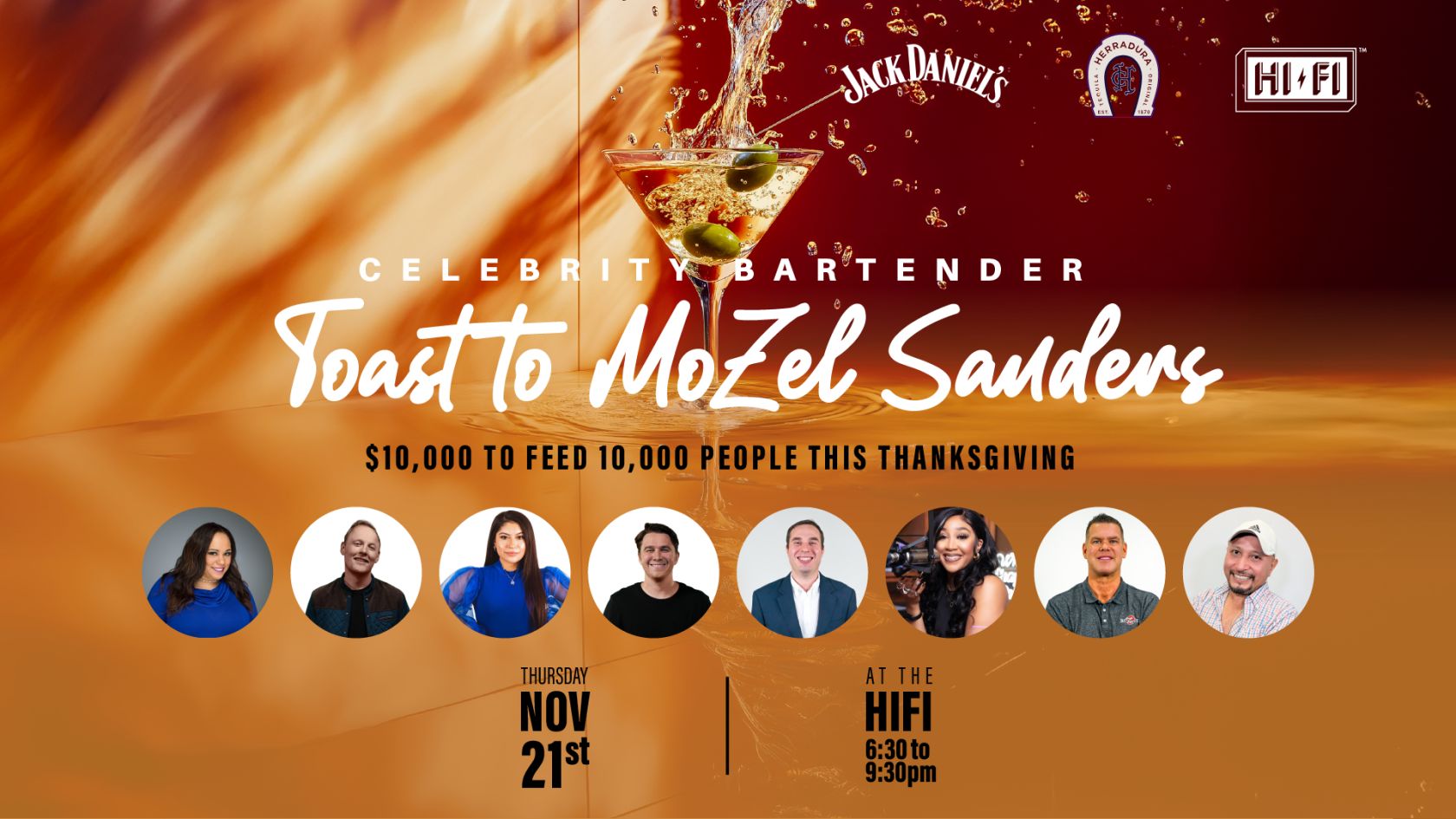 Celebrity Bartender Toast to Mozel Sanders - raise money