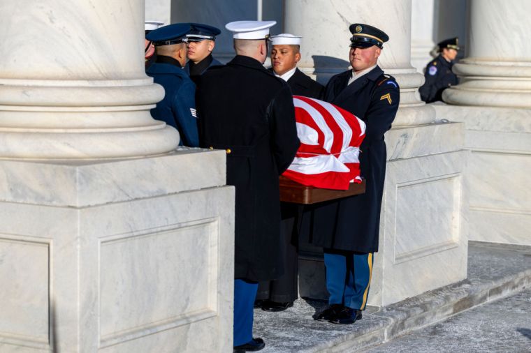 Body Of Former President Jimmy Carter Departs Capitol Building After Lying In State