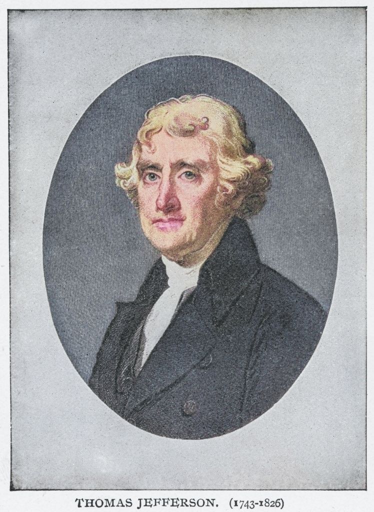 Portrait of Thomas Jefferson, third president of the United States (1801 - 1809)