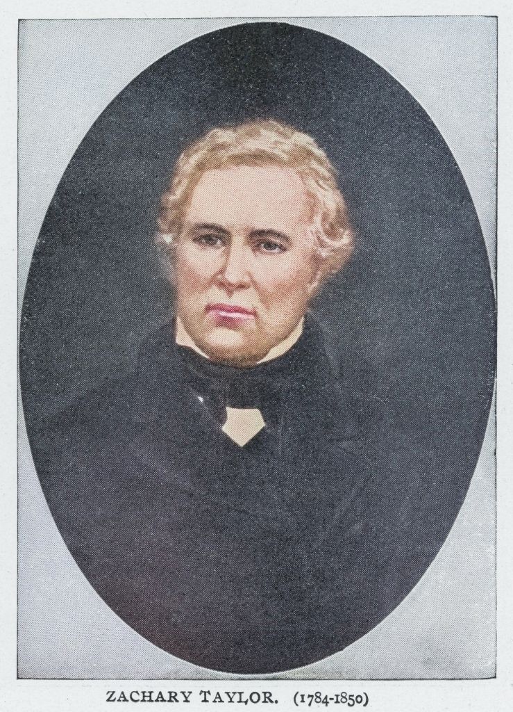 Portrait of Zachary Taylor, 12th president of the United States serving from March 1849 until his death in July 1850