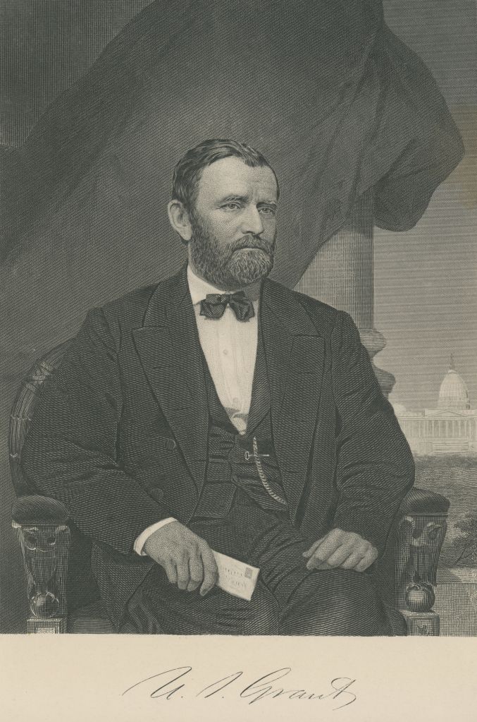 Portrait of Ulysses S. Grant, 18th president of the United States from 1869 to 1877