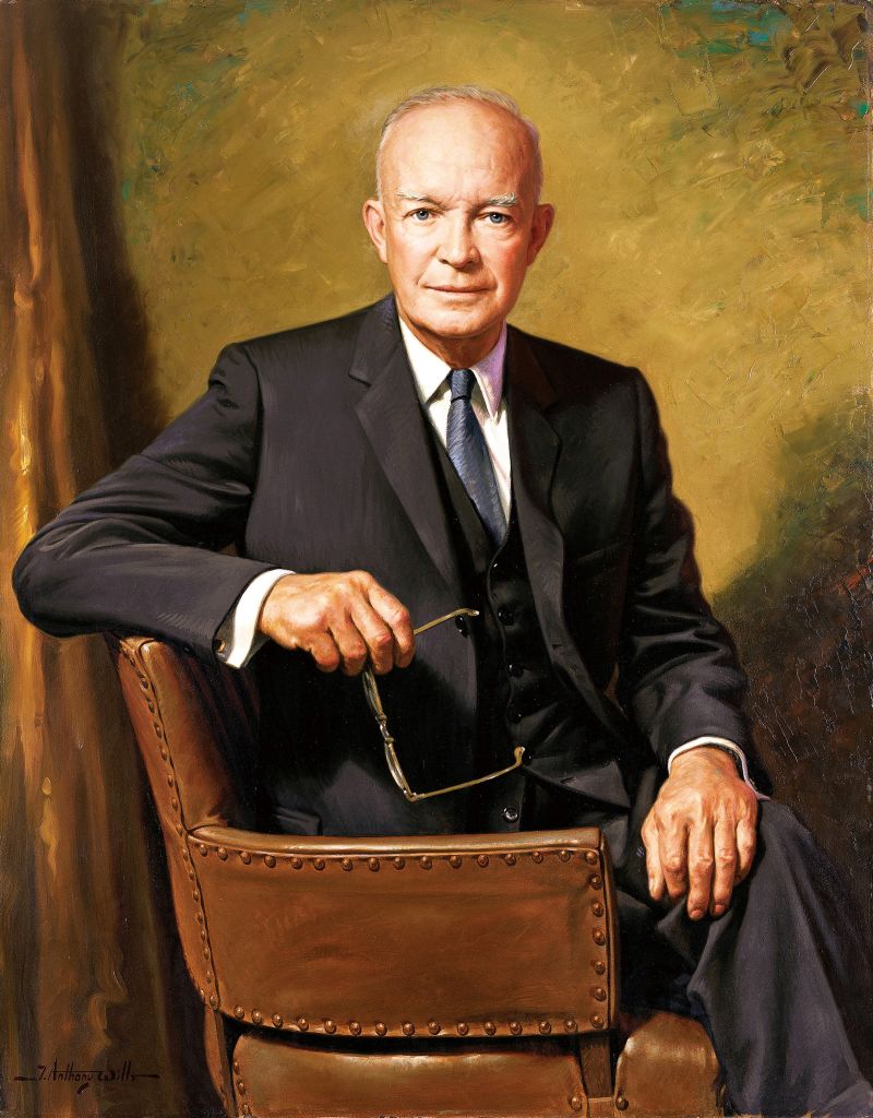 USA: Dwight Eisenhower (1890-1969), 34th President of the United States (1953-1961), official White House portrait, James Anthony Wills, 1967