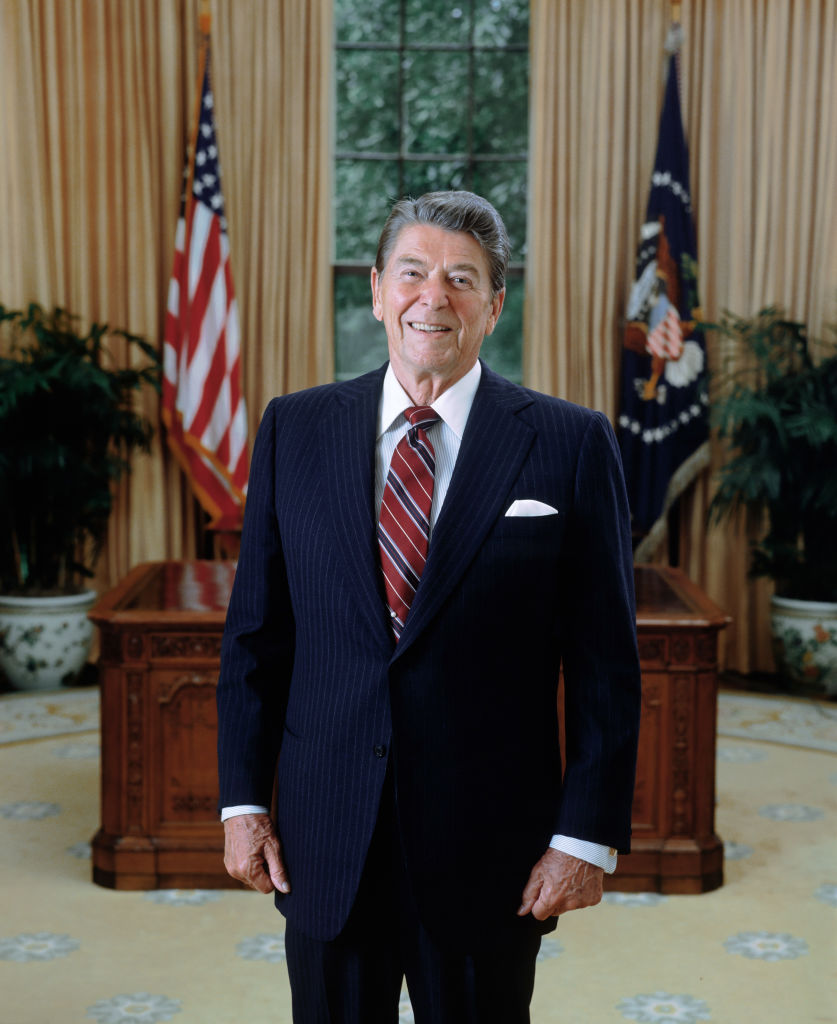 President Ronald Reagan portrait in the Oval Office ca. unknown date