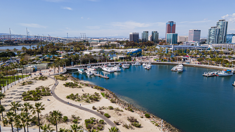 Stock footage of Long Beach, Shoreline Village