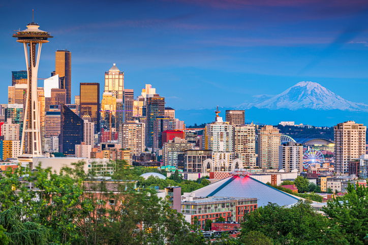 Seattle, Washington, USA Downtown City Skyline