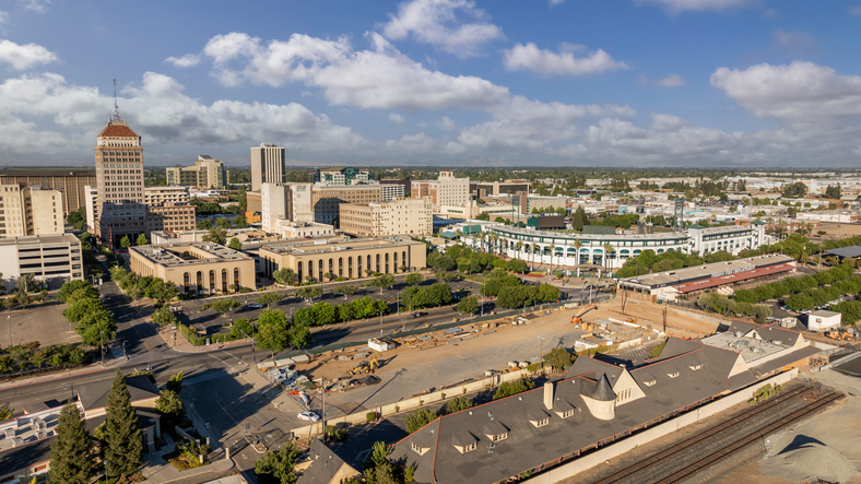 Aerial View Downtown Fresno