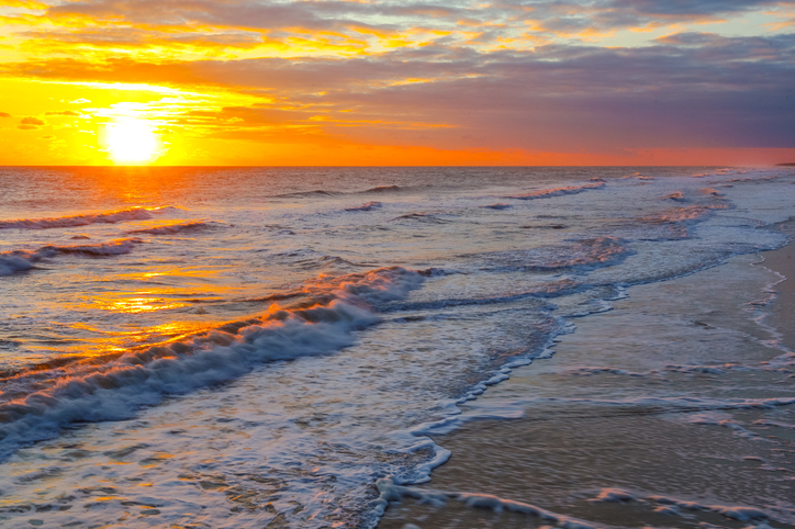 Foamy sunrise at Virginia Beach