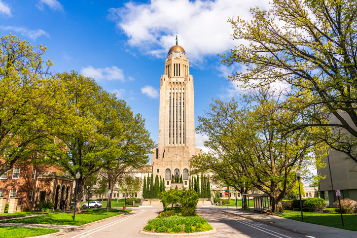 Lincoln, Nebraska, USA at the State Capitol.