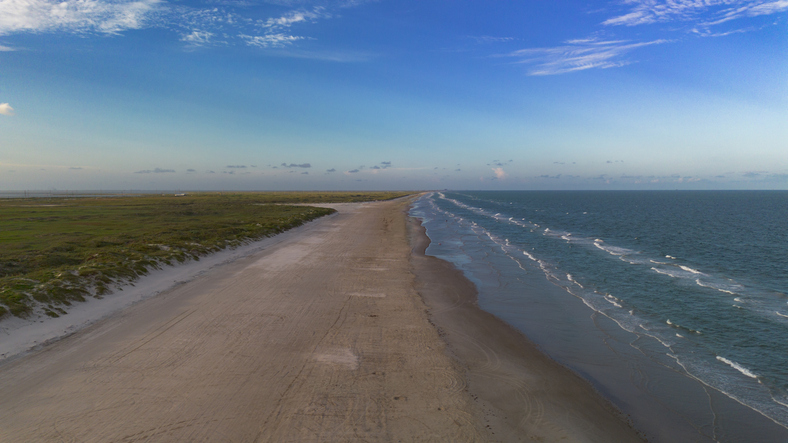 Scenic view of beach against sky,Corpus Christi,Texas,United States,USA