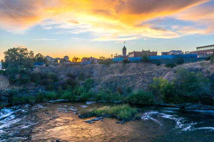 Sunset in Spokane, Washington