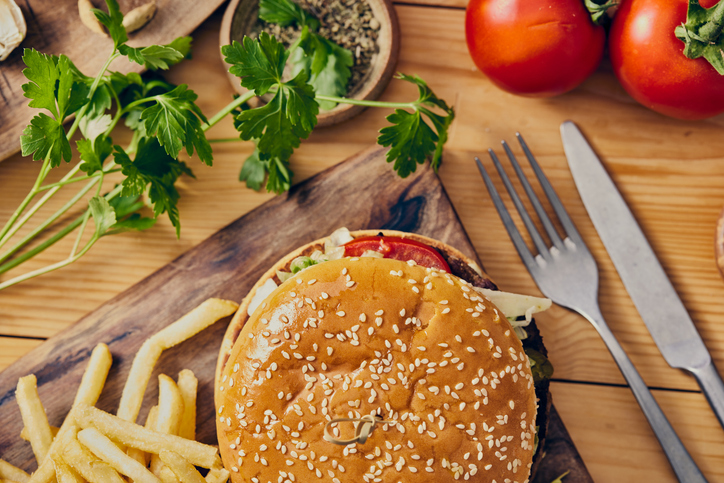 Healthy burger street food