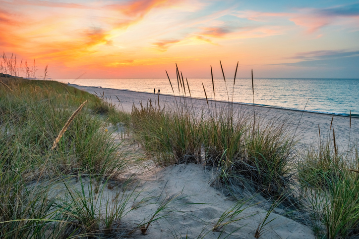 Indiana Dunes National Park Beach Landscape Sunset