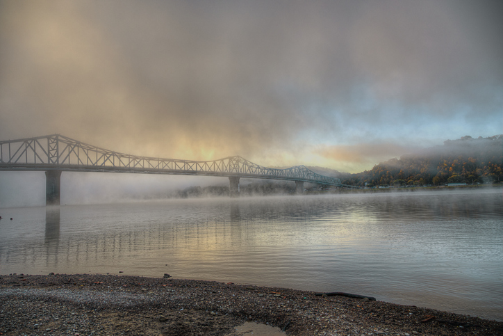 Milton Madison Bridge on a Foggy Morning