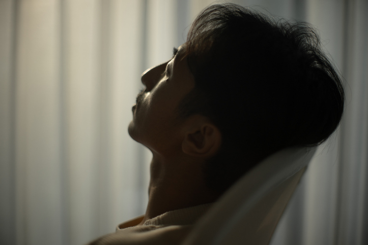 Man taking a break from work.