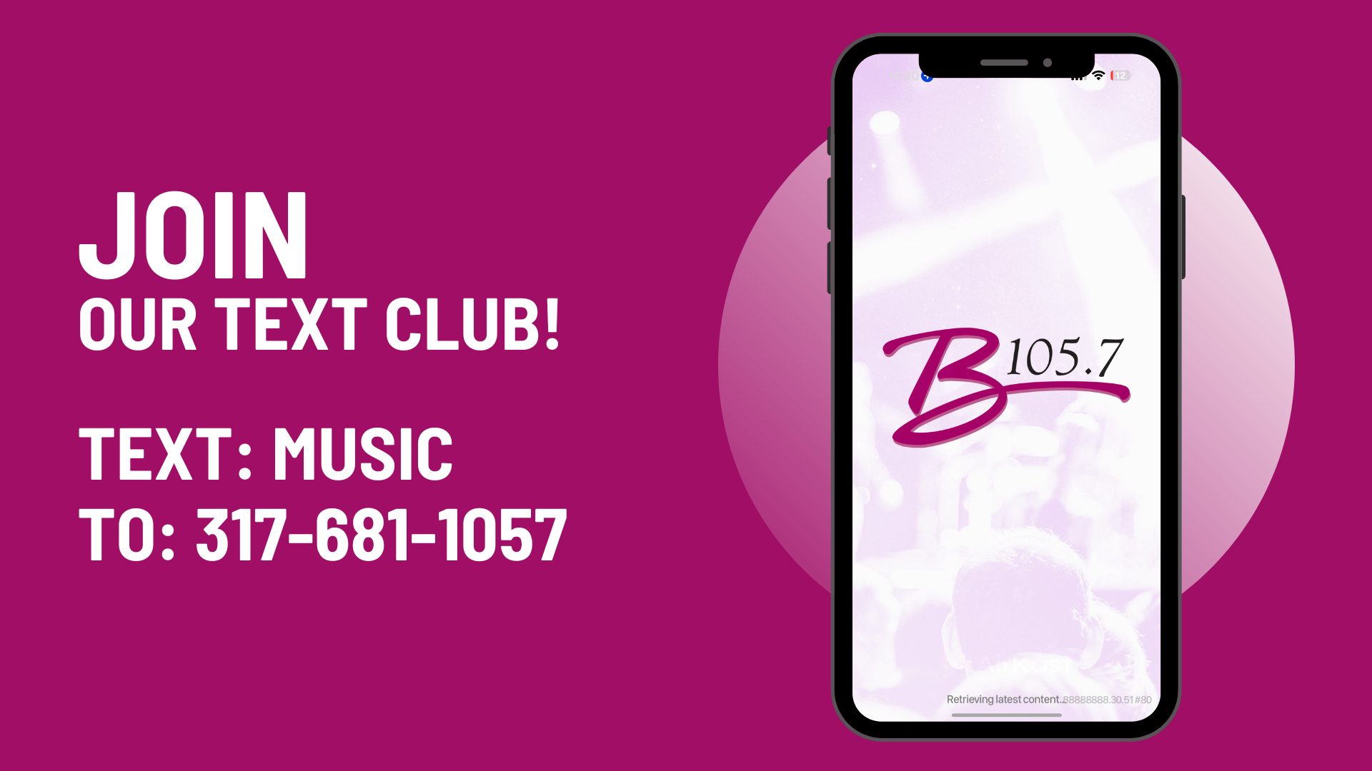 Join Our Text Club Hank and B1057 Music and Hank Keywords